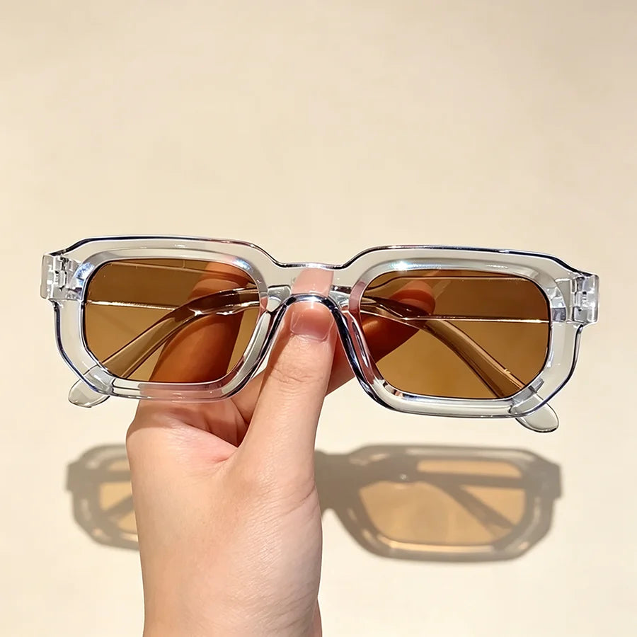 Lot de 6 lunettes de soleil vintage rectangle pour femme et homme - Mode rétro, design luxe, protection UV
