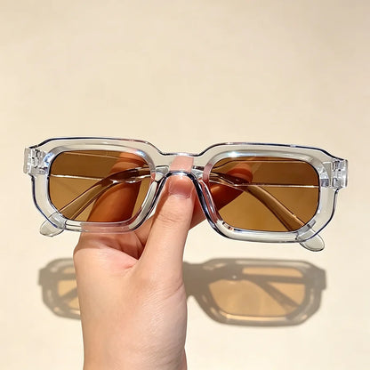 Lot de 6 lunettes de soleil vintage rectangle pour femme et homme - Mode rétro, design luxe, protection UV