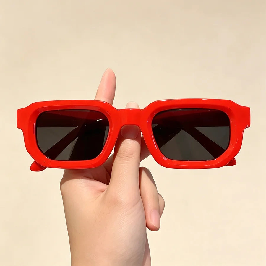 Lot de 6 lunettes de soleil vintage rectangle pour femme et homme - Mode rétro, design luxe, protection UV